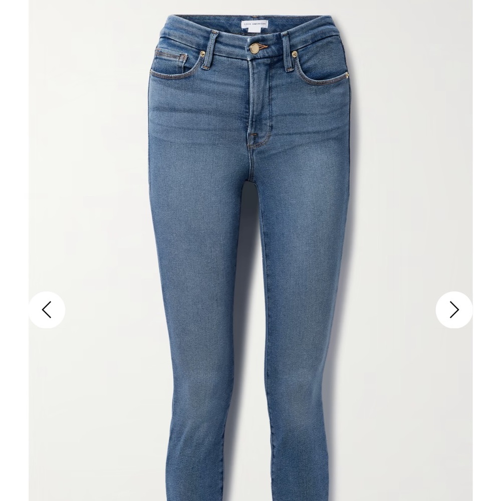 GOOD AMERICAN Good Legs organic high-rise slim-leg jeans